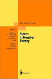 Cover of: Sieves in Number Theory (Ergebnisse der Mathematik und ihrer Grenzgebiete. 3. Folge / A Series of Modern Surveys in Mathematics)