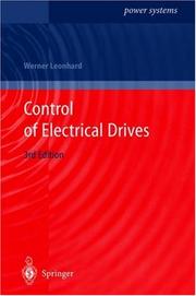 Cover of: Control of electrical drives by Werner Leonhard