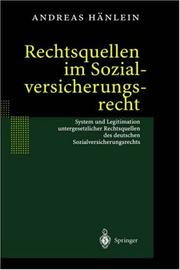 Cover of: Rechtsquellen im Sozialversicherungsrecht by Andreas Hänlein, Andreas Hänlein