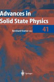 Cover of: Advances in Solid State Physics 41 (Advances in Solid State Physics)
