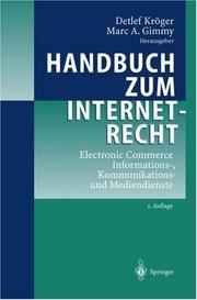 Cover of: Handbuch zum Internetrecht by Detlef Kröger, Marc A. Gimmy, Herausgeber.