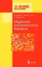 Cover of: Magnetism and Synchrotron Radiation by E. Beaurepaire