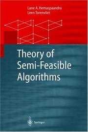 Cover of: Theory of Semi-Feasible Algorithms