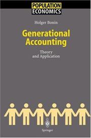 Cover of: Generational Accounting: Theory and Application (Population Economics)