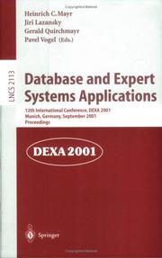 Cover of: Database and Expert Systems Applications: 12th International Conference, DEXA 2001 Munich, Germany, September 3-5, 2001 Proceedings (Lecture Notes in Computer Science)