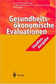 Cover of: Gesundheitsökonomische Evaluationen: Studienausgabe