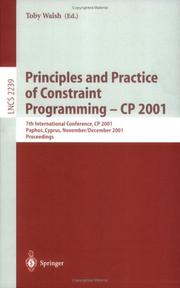 Cover of: Principles and Practice of Constraint Programming - CP 2001 | Toby Walsh
