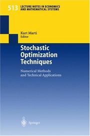 Cover of: Stochastic optimization techniques: numerical methods and technical applications