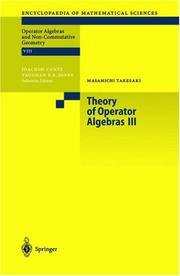 Cover of: Theory of Operator Algebras III by Masamichi Takesaki