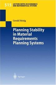 Cover of: Planning Stability in Material Requirements Planning Systems by Gerald Heisig