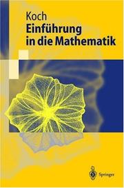 Cover of: Einführung in die Mathematik. Hintergründe der Schulmathematik.