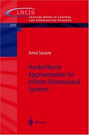 Cover of: Hankel Norm Approximation for Infinite-Dimensional Systems by A. Sasane