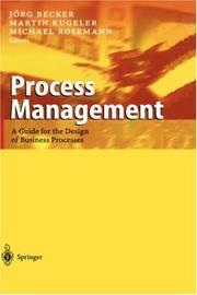 Cover of: Process Management by Jörg Becker, Michael Rosemann