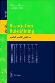Cover of: Association Rule Mining by Chengqi Zhang, Shichao Zhang