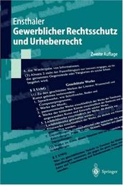 Cover of: Gewerblicher Rechtsschutz und Urheberrecht by Jürgen Ensthaler