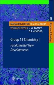 Cover of: Group 13 Chemistry I (Structure and Bonding)