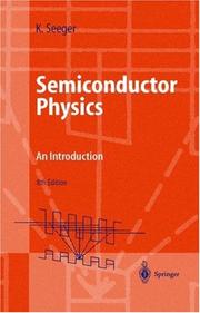 Cover of: Semiconductor physics by Karlheinz Seeger