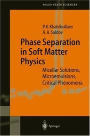 Cover of: Phase Separation in Soft Matter Physics