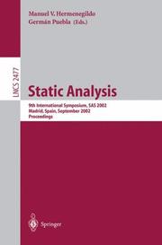 Cover of: Static Analysis by 
