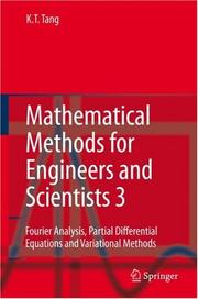 Cover of: Mathematical Methods for Engineers and Scientists 3 by K.T. Tang