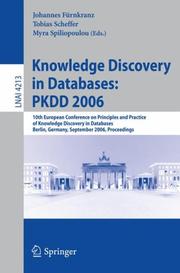 Cover of: Knowledge Discovery in Databases: PKDD 2006 by 