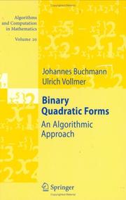 Cover of: Binary Quadratic Forms: An Algorithmic Approach (Algorithms and Computation in Mathematics)