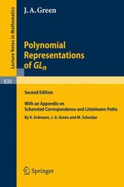 Cover of: Polynomial Representations of GL_n: with an Appendix on Schensted Correspondence and Littelmann Paths (Lecture Notes in Mathematics)