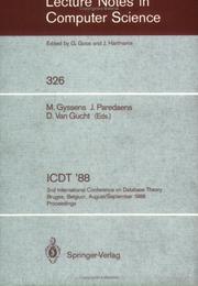 Cover of: ICDT '88 (Lecture Notes in Computer Science) by 