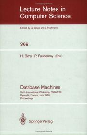 Cover of: Database Machines (Lecture Notes in Computer Science)