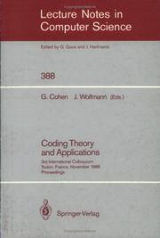 Cover of: Coding Theory and Applications by 