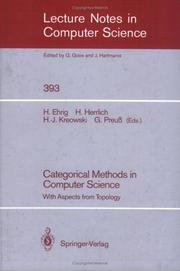 Cover of: Categorical Methods in Computer Science: With Aspects from Topology (Lecture Notes in Computer Science)