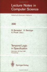 Cover of: Temporal Logic in Specification (Lecture Notes in Computer Science)