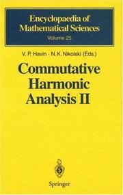 Cover of: Commutative Harmonic Analysis II by Viktor Petrovich Khavin
