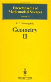 Cover of: Geometry: Volume 2: Spaces of Constant Curvature (Encyclopaedia of Mathematical Sciences)