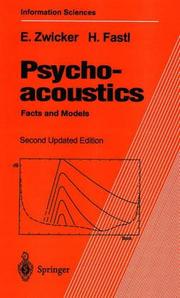 Cover of: Psychoacoustics by Eberhard Zwicker