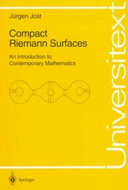 Cover of: Compact Riemann surfaces: an introduction to contemporary mathematics