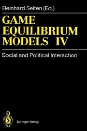 Cover of: Game Equilibrium Models III | 