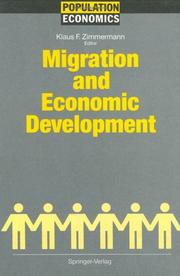 Cover of: Migration and economic development by Klaus F. Zimmermann (ed.).