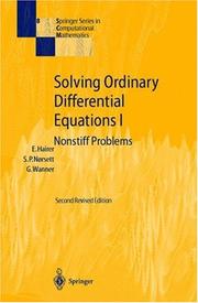 Cover of: Solving Ordinary Differential Equations I: Nonstiff Problems (Springer Series in Computational Mathematics)