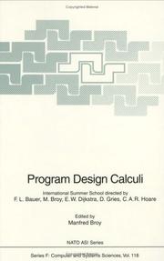 Cover of: Program design calculi