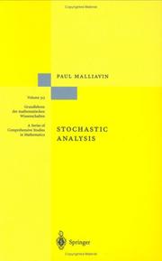 Cover of: Stochastic analysis
