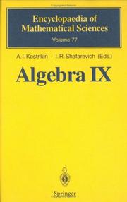 Cover of: Algebra IX: Finite Groups of Lie Type. Finite-Dimensional Division Algebras (Encyclopaedia of Mathematical Sciences)