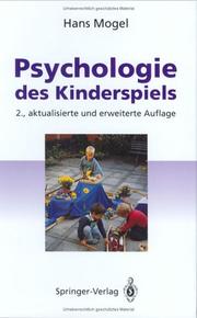 Psychologie des Kinderspiels by Hans Mogel