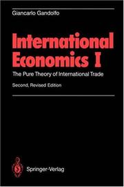 Cover of: International economics I: the pure theory of international trade