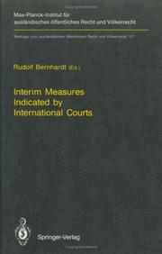 Cover of: Interim measures indicated by international courts by Rudolf Bernhardt (ed.).