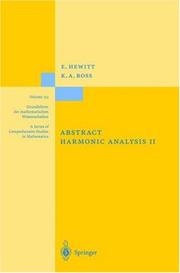 Cover of: Abstract Harmonic Analysis by Edwin Hewitt, Kenneth A. Ross