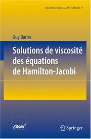 Cover of: Solutions de viscosité des équations de Hamilton-Jacobi (Mathématiques et Applications)