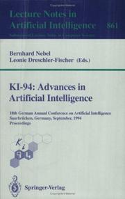 Cover of: KI-94: advances in artificial intelligence : 18th German Annual Conference on Artificial Intelligence, Saarbrücken, Germany, September 18-23, 1994 : proceedings