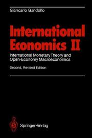 Cover of: International economics II: international monetary theory and open-economy macroeconomics