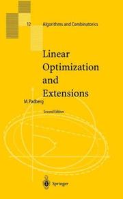 Cover of: Linear optimization and extensions by M. W. Padberg